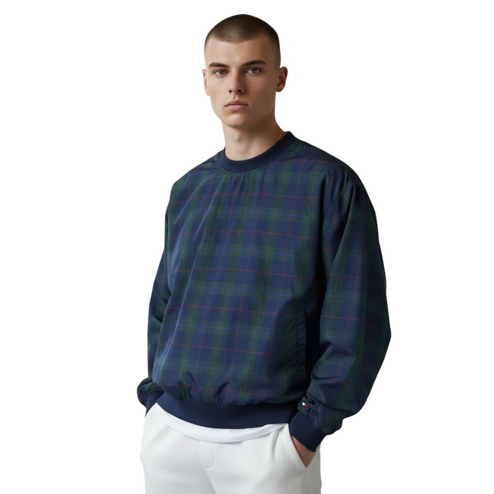 Tommy Hilfiger Men's Windbreaker Size L Blackwatch Plaid Jacket Outerwear Golf